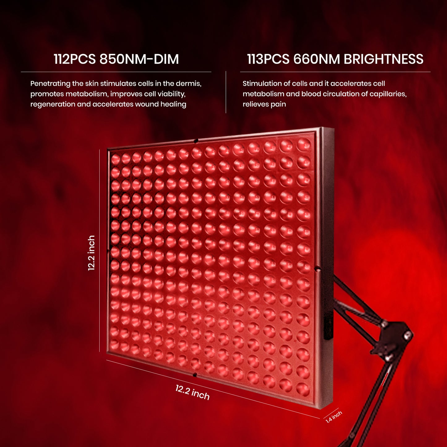 Red Wave Healing Therapy Lamp for Face & Body- Square π² - Aussies Premium