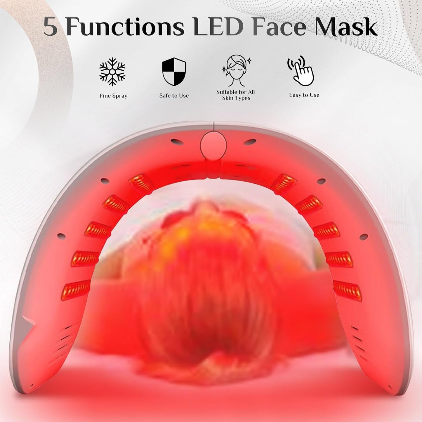 LED Face Light Therapy Mask with Spray Hydration – 7 Color Modes - Aussies Premium