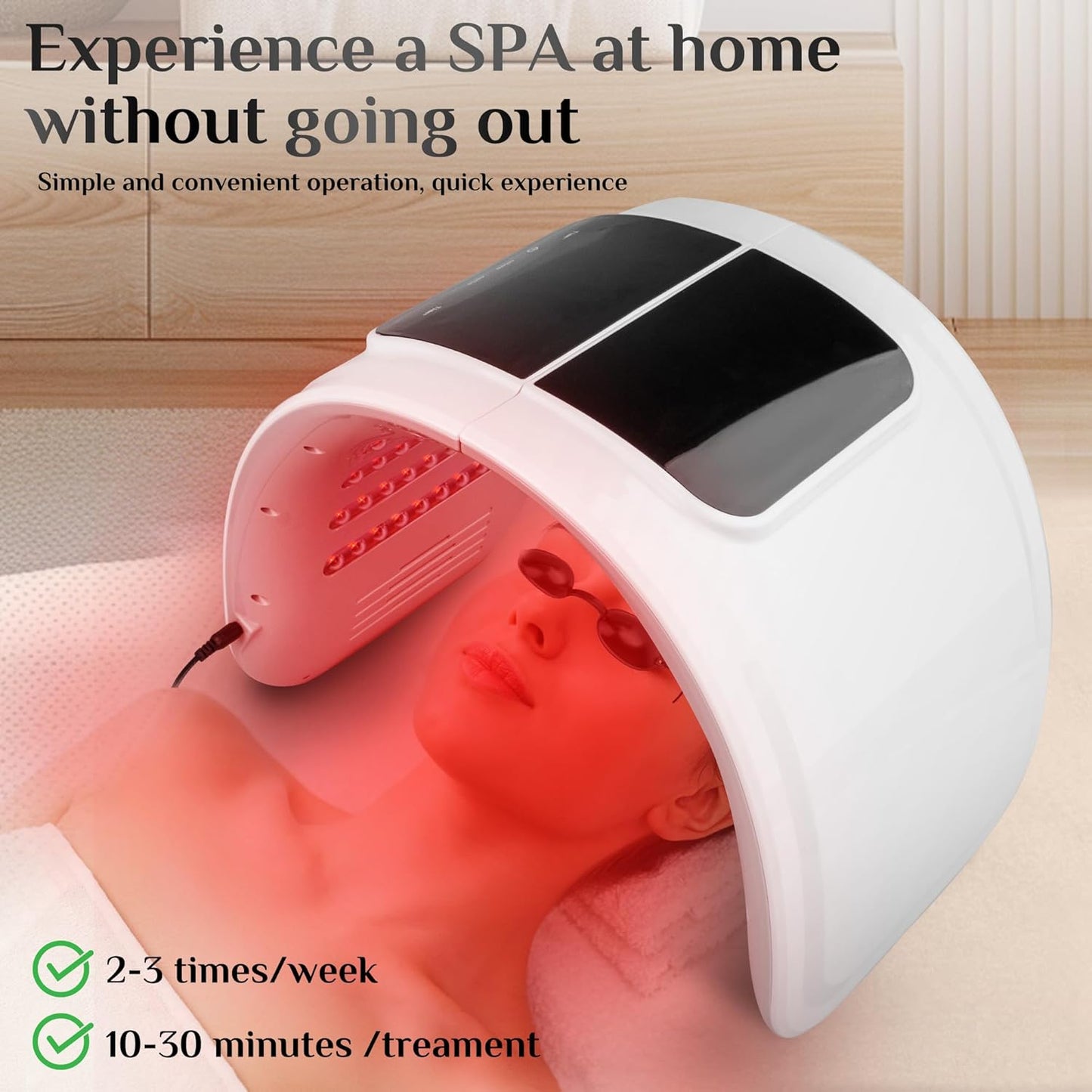 LED Face Light Therapy Mask with Spray Hydration – 7 Color Modes - Aussies Premium