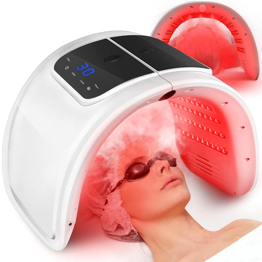 LED Face Light Therapy Mask with Spray Hydration – 7 Color Modes - Aussies Premium