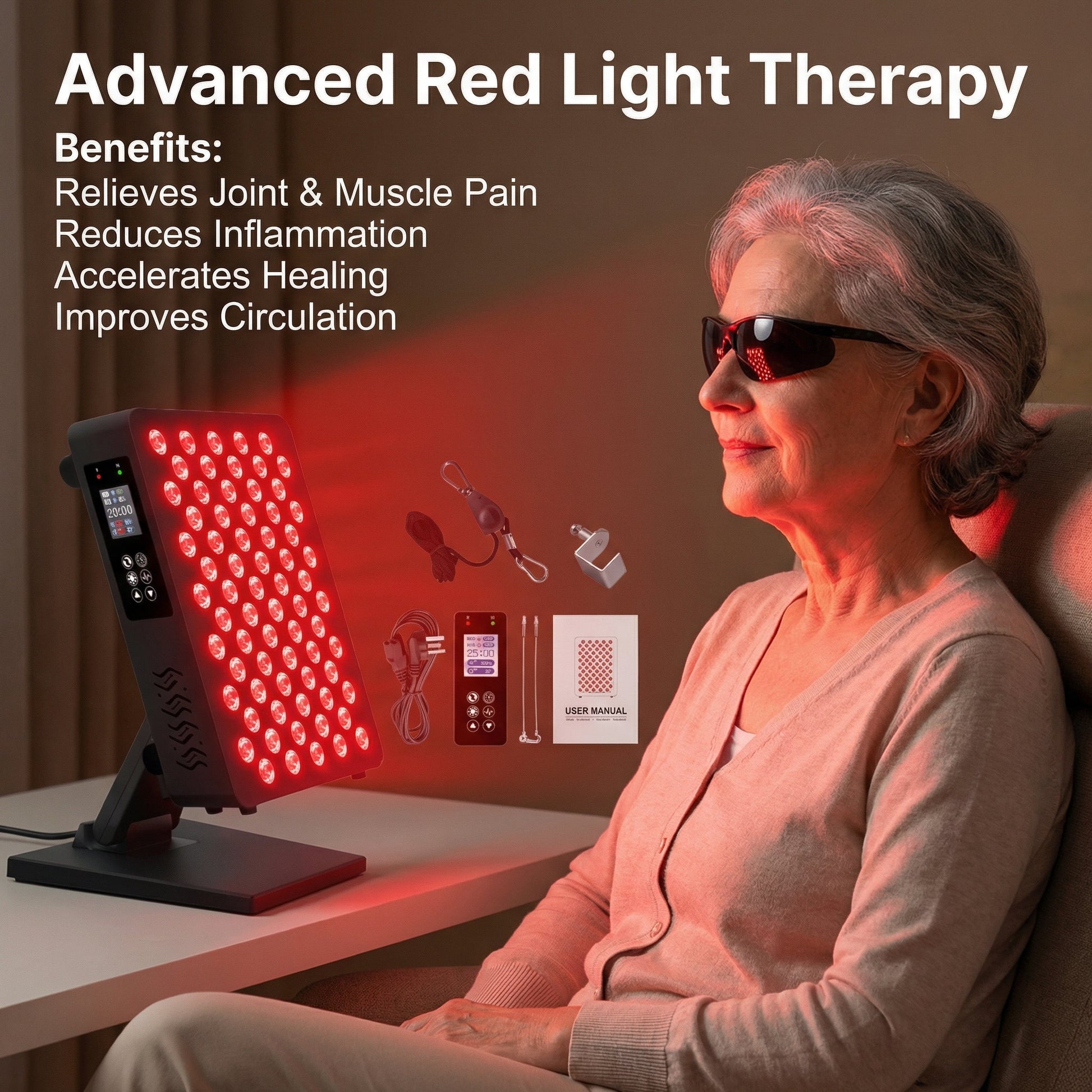 350W 70 High - output 5W LEDs Red & Near - Infrared Light Panel