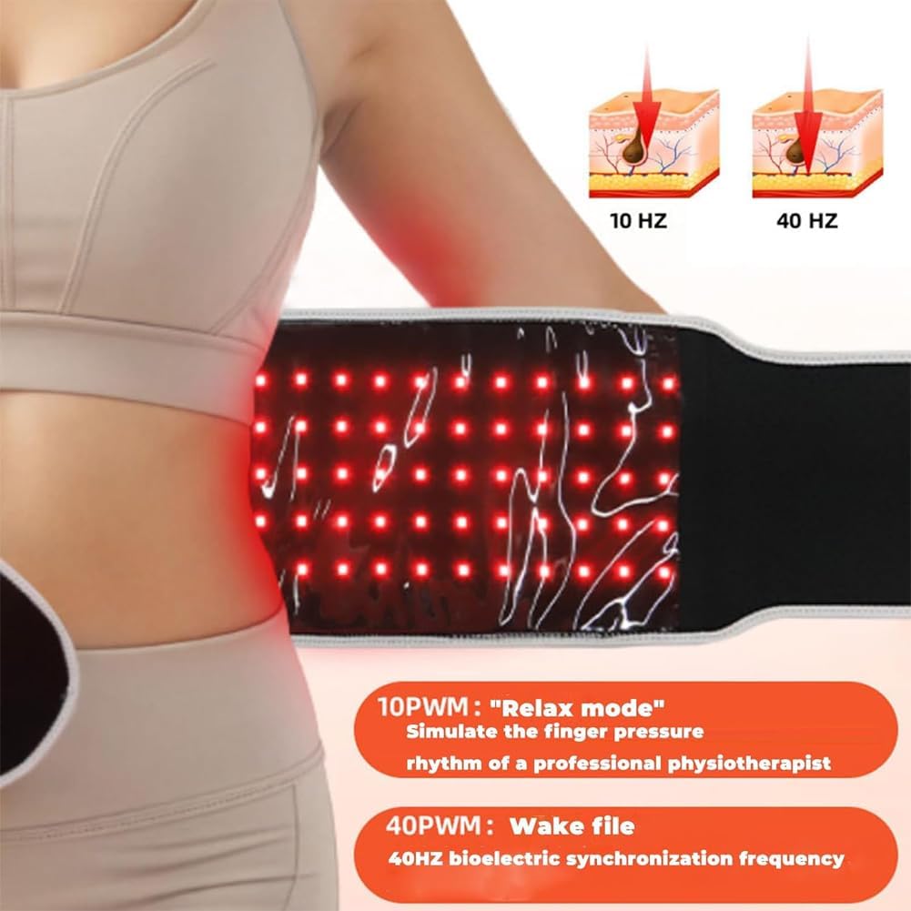 🔴 660nm Red Light 850nm Infrared Light Therapy Belt – Pain Relief & Fat Reduction Wrap