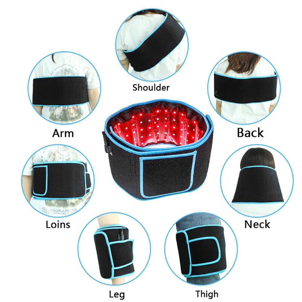 🔴 660nm Red Light 850nm Infrared Light Therapy Belt – Pain Relief & Fat Reduction Wrap