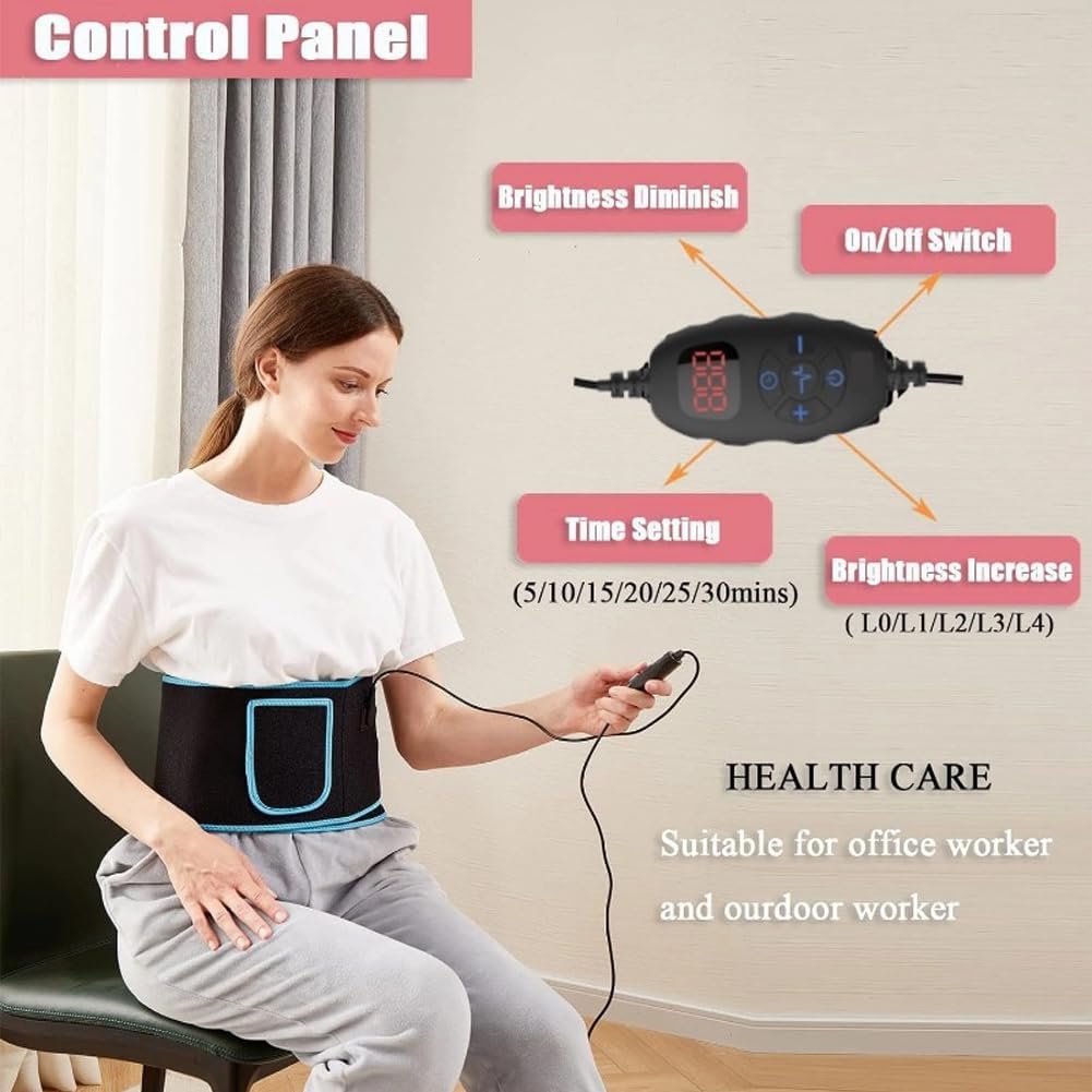 🔴 660nm Red Light 850nm Infrared Light Therapy Belt – Pain Relief & Fat Reduction Wrap