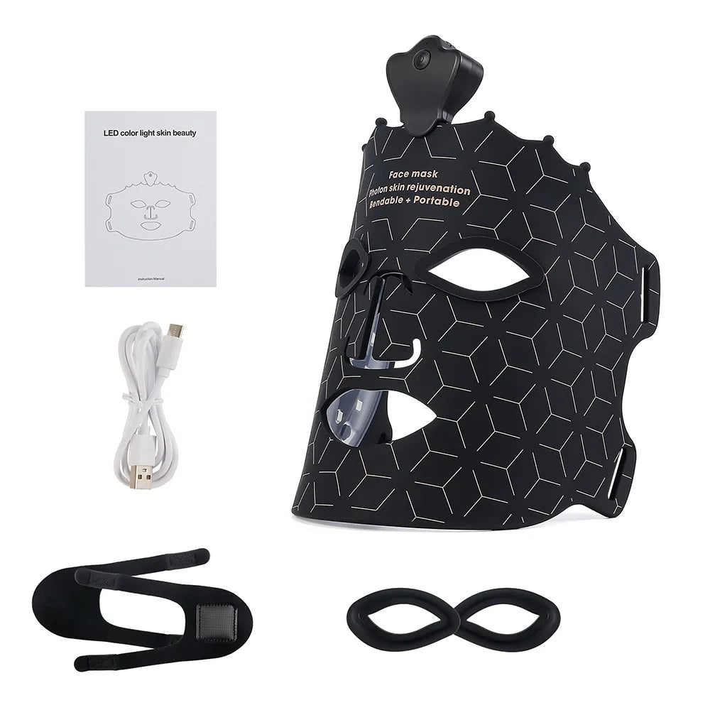 Bio Healing™ 7-Color LED Bendable Facial Mask – Wrinkle & Acne Care - Aussies Premium