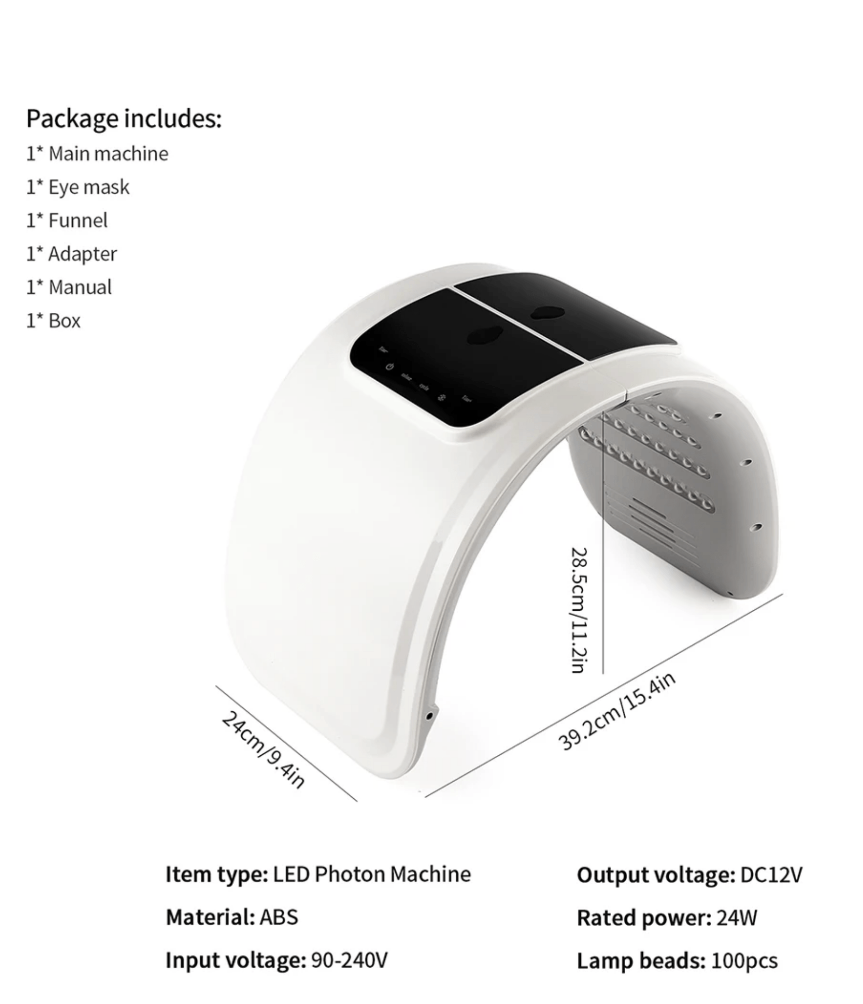 LED Face Light Therapy Mask with Spray Hydration – 7 Color Modes