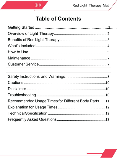 Red Light Therapy Mat 50x100cm