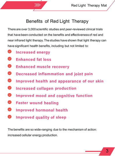 Red Light Therapy Mat 50x100cm