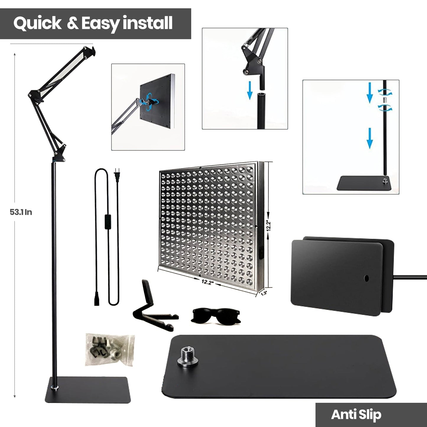 Red Wave Healing Therapy Lamp for Face & Body - Square 🔲