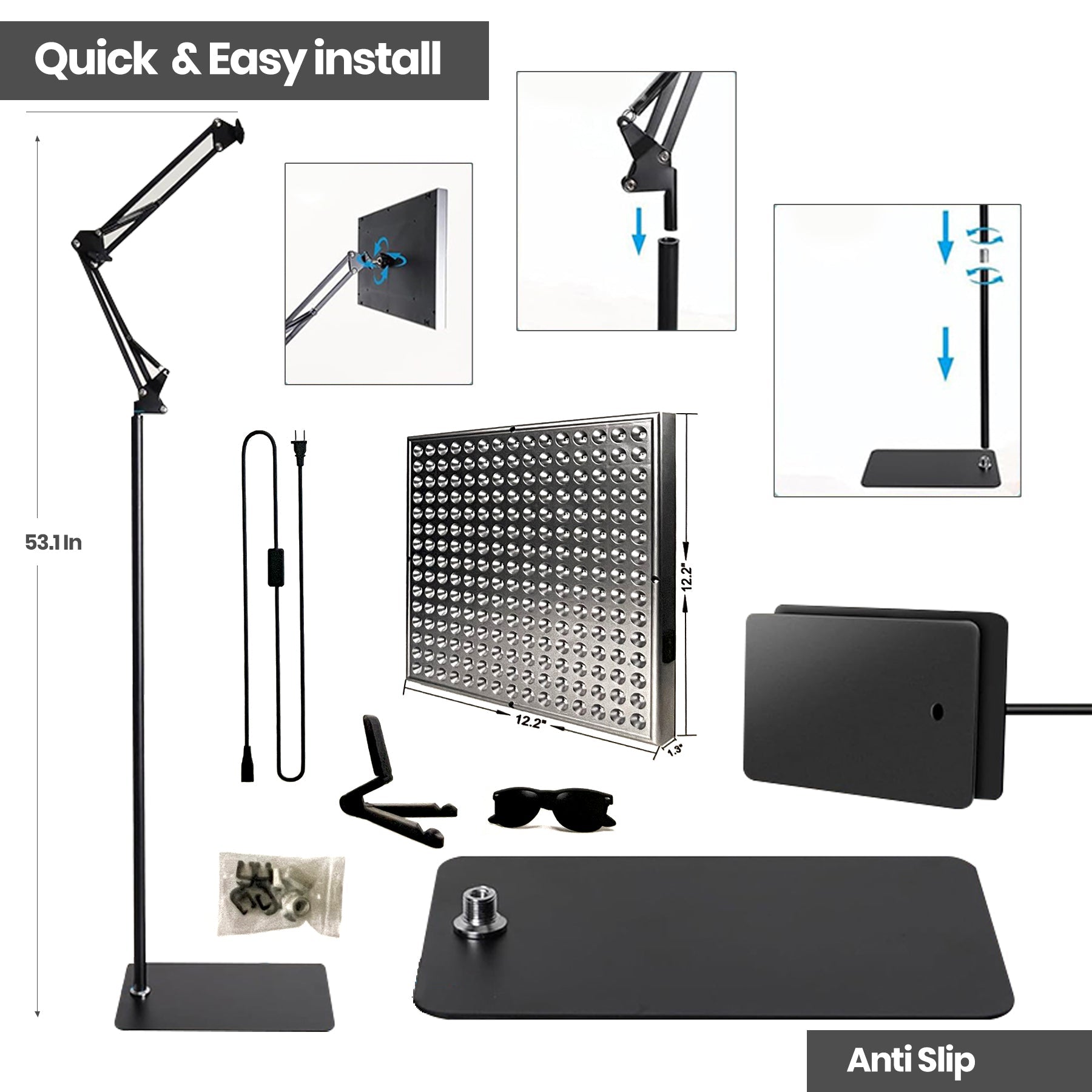 Red Wave Healing Therapy Lamp for Face & Body - Square 🔲