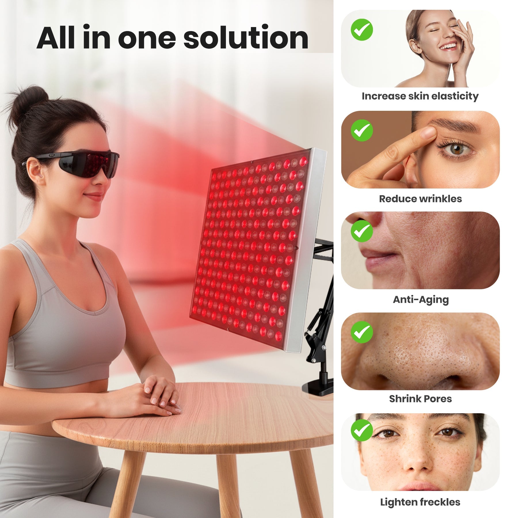 Red Wave Healing Therapy Lamp for Face & Body - Square 🔲